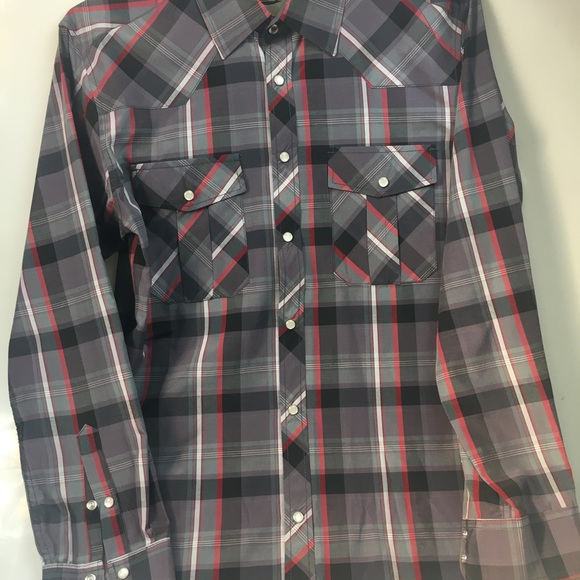 Coevals Club Button Down Mens size M Shirt Long Sleeve Pearl Snaps Western Wear - Picture 5 of 13